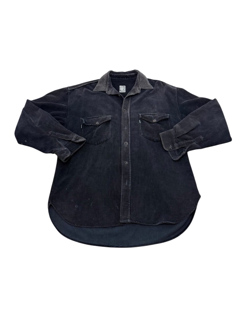 Vintage 1990s Casucci Black Corduroy Button-Up Shirt